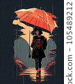 rain and girl 105489212