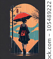 rain and girl 105489222