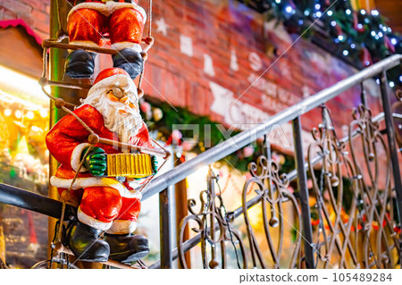 santa santa claus christmas eve christmas american village colorful santa santa claus christmas eve christmas american village colorful 105489284