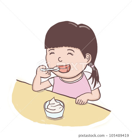 A girl who eats ice cream 105489419