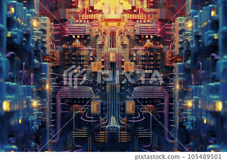 industrial steel pipelines and cables in blue tones industrial steel pipelines and cables in blue tones 105489501