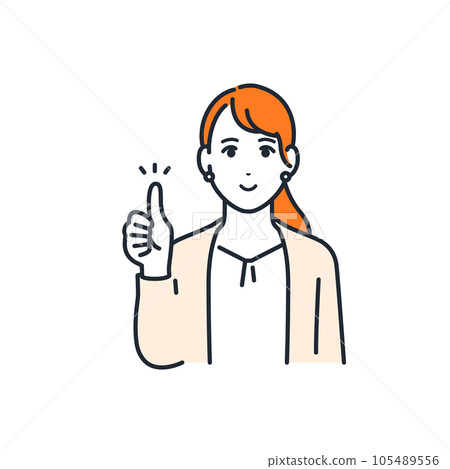 一個穿著西裝的年輕女子微笑著給出好兆頭的簡單矢量圖素材 一個穿著西裝的年輕女子微笑著給出好兆頭的簡單矢量圖素材 105489556