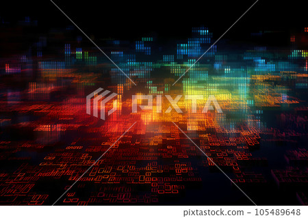 code streams of binary code on screen code streams of binary code on screen 105489648