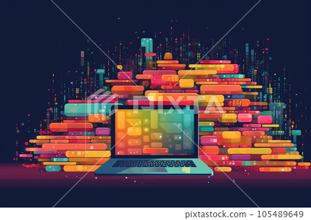 code streams of binary code on screen code streams of binary code on screen 105489649