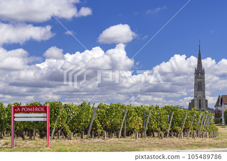 Typical vineyards near Pomerol, Aquitaine, France Typical vineyards near Pomerol, Aquitaine, France 105489786
