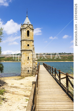 swamped church of San Roque near Villanueva de las Rozas, Cantabria, Spain swamped church of San Roque near Villanueva de las Rozas, Cantabria, Spain 105489826