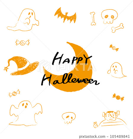萬聖節快樂插畫框架 105489841