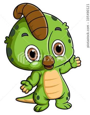 Cartoon baby parasaurolophus isolated on white background of illustration 105490121