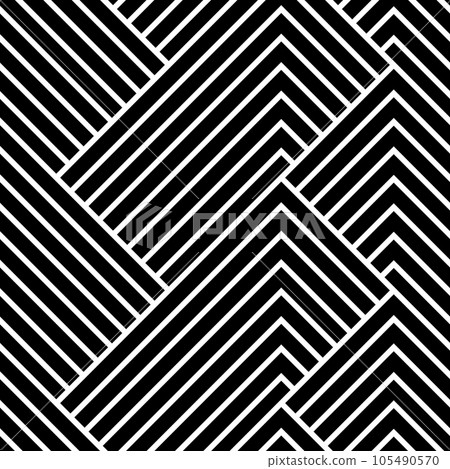 Abstract geometric pattern with stripes, lines. Seamless vector background. White and black ornament. Simple lattice graphic design. 105490570