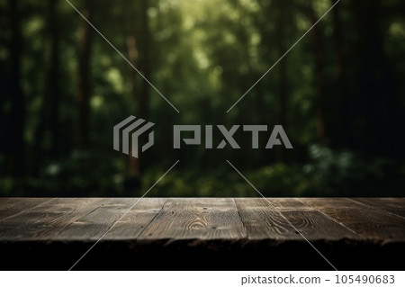 Lake natural background with empty rustic table Lake natural background with empty rustic table 105490683