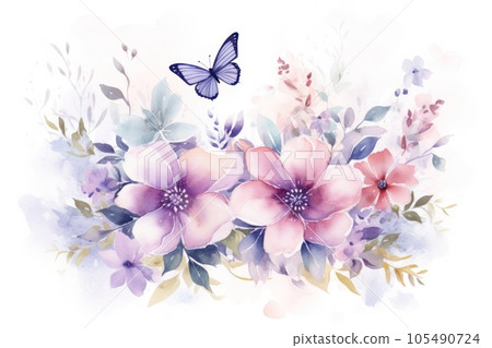 Watercolor floral background Watercolor floral background 105490724