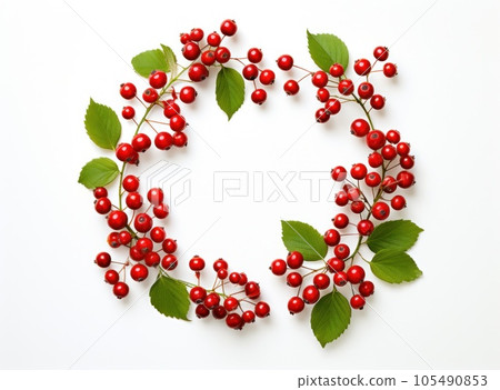 Natural background with red berries Natural background with red berries 105490853