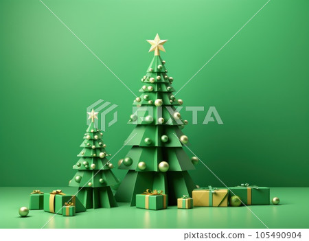 Christmas green tree background 105490904