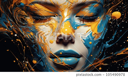 Painting girl face 105490978