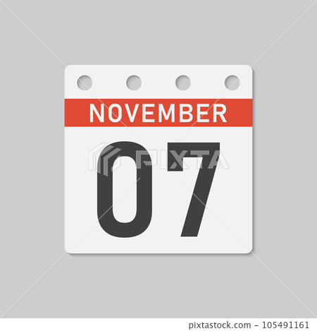 Icon page calendar day - 7 November Icon page calendar day - 7 November 105491161