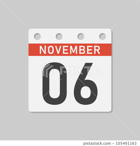 Icon page calendar day - 6 November Icon page calendar day - 6 November 105491163