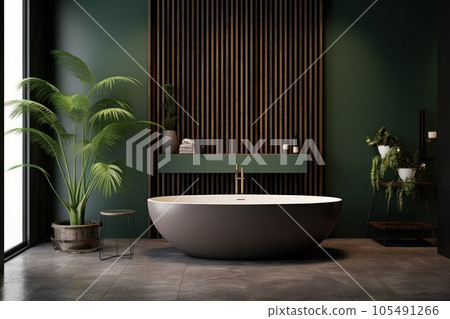 Green bathroom modern background 105491266