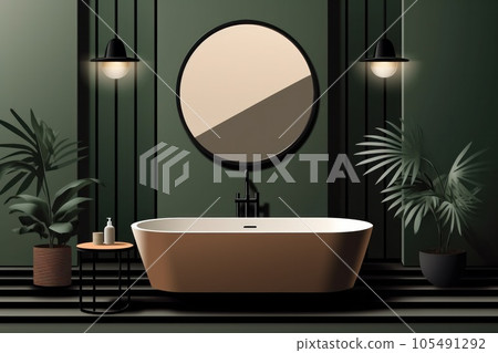 Green bathroom modern background Green bathroom modern background 105491292