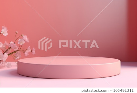 Pink minimalistic empty podium 105491311