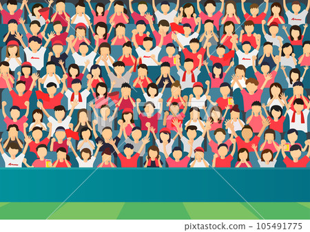 Watching sports illustration of people cheering 105491775