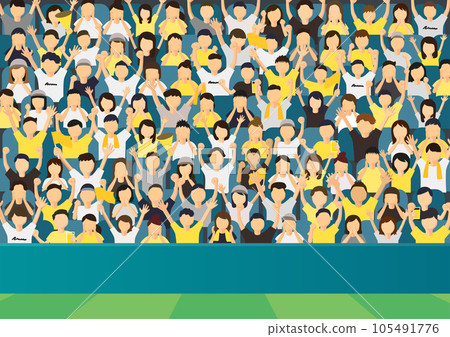 Watching sports illustration of people cheering Watching sports illustration of people cheering 105491776