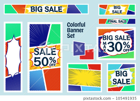 Banner set_cartoon_colorful Banner set_cartoon_colorful 105491935