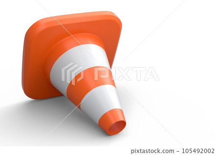 Traffic cone for under construction road work on white background. Traffic cone for under construction road work on white background. 105492002