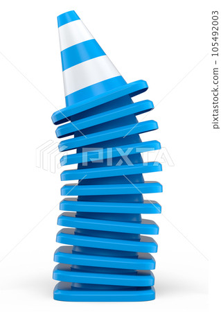 Set of traffic cones for under construction road work on white background. Set of traffic cones for under construction road work on white background. 105492003