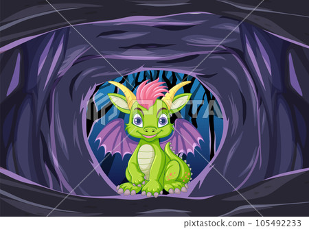 Cute Dragon in the Cave 105492233
