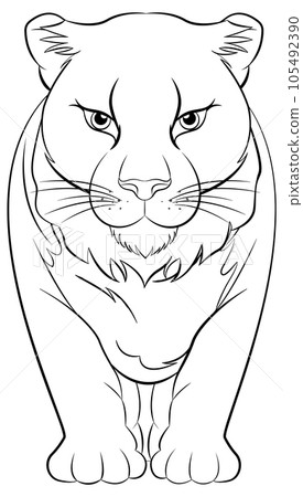Outline of Female Lion Cartoon for Colouring Outline of Female Lion Cartoon for Colouring 105492390