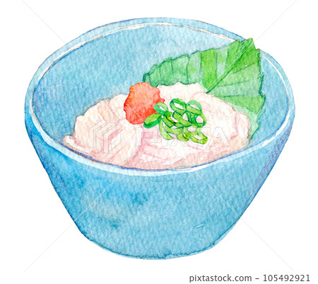 Milt ponzu sauce watercolor illustration Milt ponzu sauce watercolor illustration 105492921