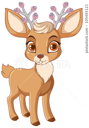 Cute Deer Cartoon Character 105493121