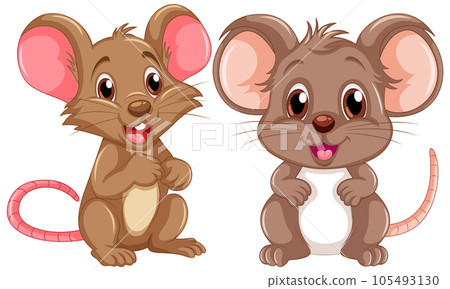 Set of mouse and rat cartoon 105493130