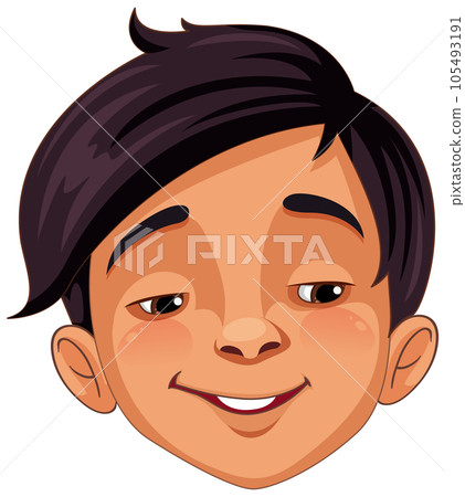 Asian boy head cartoon 105493191