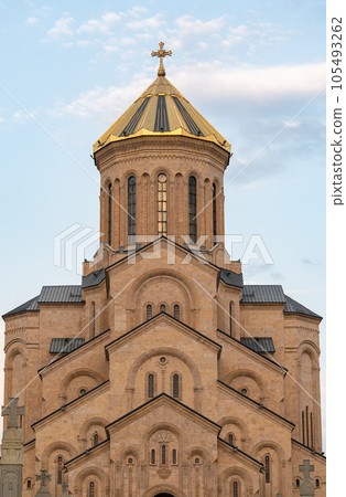 Tbilisi, Georgia - September 2nd 2022: Holy Trinity Cathedral of Tbilisi 105493262
