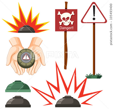 Minefield and danger mine zone sign set Minefield and danger mine zone sign set 105493400