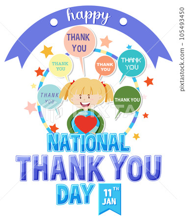 Happy National Thank You Day Banner Happy National Thank You Day Banner 105493450
