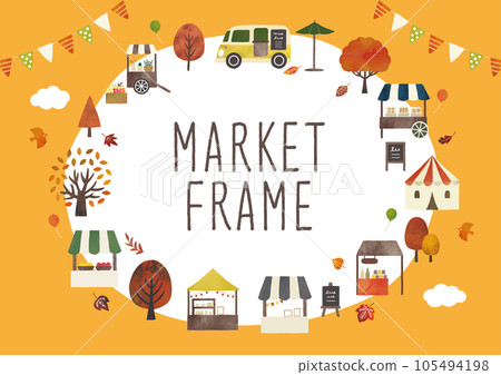 Autumn Marche frame watercolor on white Autumn Marche frame watercolor on white 105494198