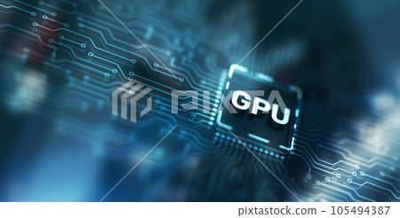 GPU Graphic Processor Hardware Tech. Processing Electronic Technology concept on server rack background GPU Graphic Processor Hardware Tech. Processing Electronic Technology concept on server rack background 105494387