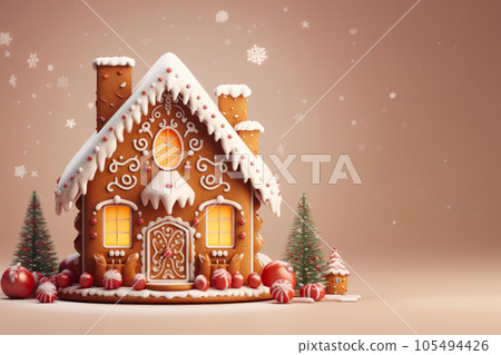 Christmas gingerbread house. Mockup. Christmas gingerbread house. Mockup. 105494426