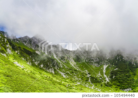 Kisokomagatake Senjojiki Cirque in summer wrapped in gas Kisokomagatake Senjojiki Cirque in summer wrapped in gas 105494440