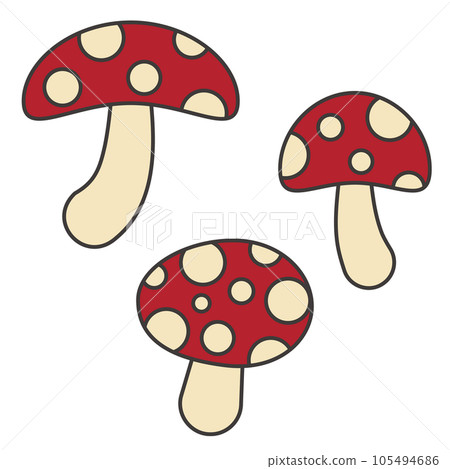 簡單可愛的蘑菇插畫集 105494686