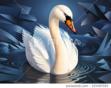 Fantasy swan portrait - Generative AI 105497085