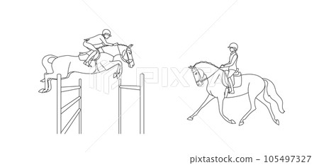 Dressage and show jumping Dressage and show jumping 105497327