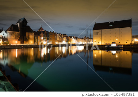 2022-06-09 old town of Gdansk and Motlawa river at night, Poland 2022-06-09 old town of Gdansk and Motlawa river at night, Poland 105497381