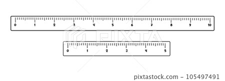 ruler 5 - 10 cm. Marking rulers on a white background 5 , 10 centimeters 105497491