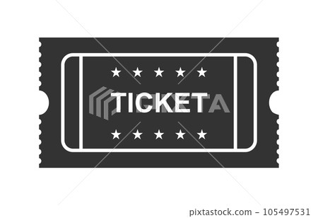 ticket icon vector illustration in the flat style. Retro ticket stub on a white background. Vector black ticket ticket icon vector illustration in the flat style. Retro ticket stub on a white background. Vector black ticket 105497531