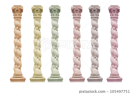 medieval stone column isolated on white background. for use in your design work. 105497751