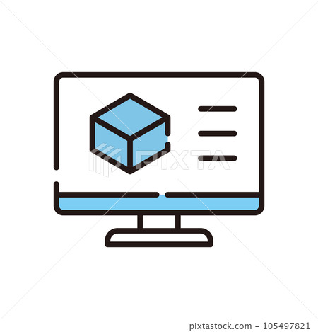 Box monitor product package icon 105497821
