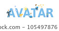 Avatar. Concept with keyword, people and icons. Flat vector illustration. Isolated on white. 105497876